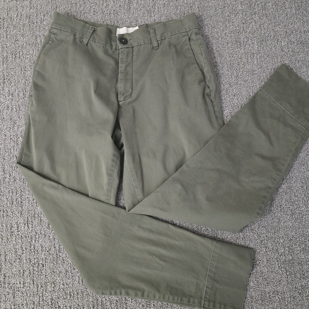 Wildfang Olive Green High Rise Cropped Chino Pants Cuffed Hem Women's Size 2